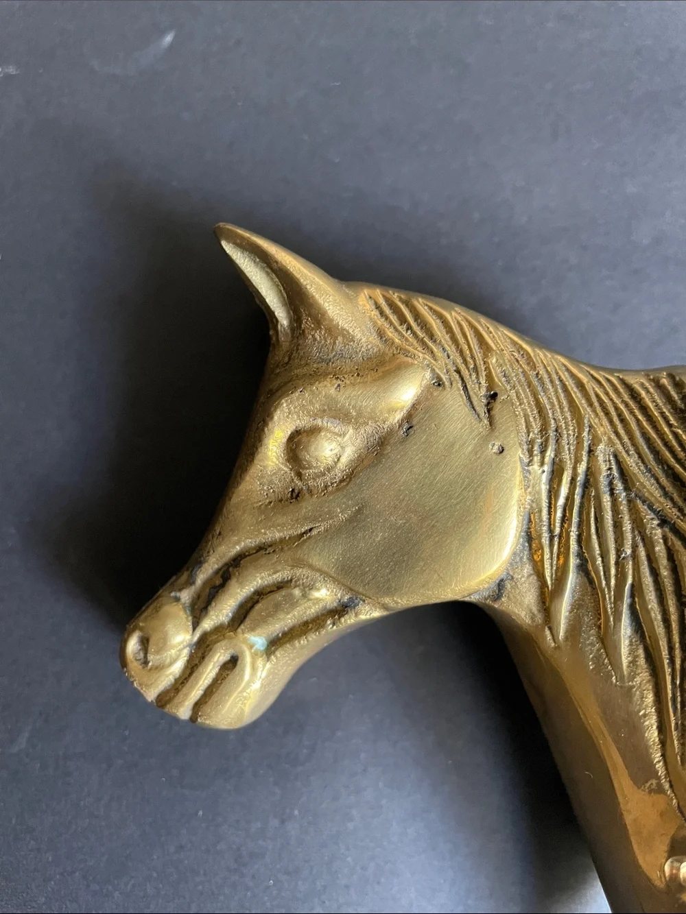 Brass Horse Head Wall Hook - Gold